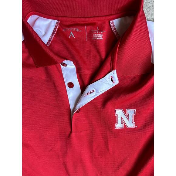 Antiqua Nebraska Cornhuskers red polo size Large - Picture 4 of 4